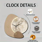 Designer Wooden Wall Clock with Golden Highlights - Euroselle