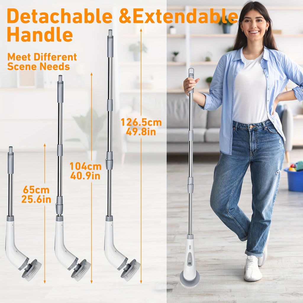 Rechargeable Electric Spin Scrubber with Detachable Handle - Euroselle