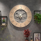 Vintage Iron & Wood Wall Statement Clock - Euroselle