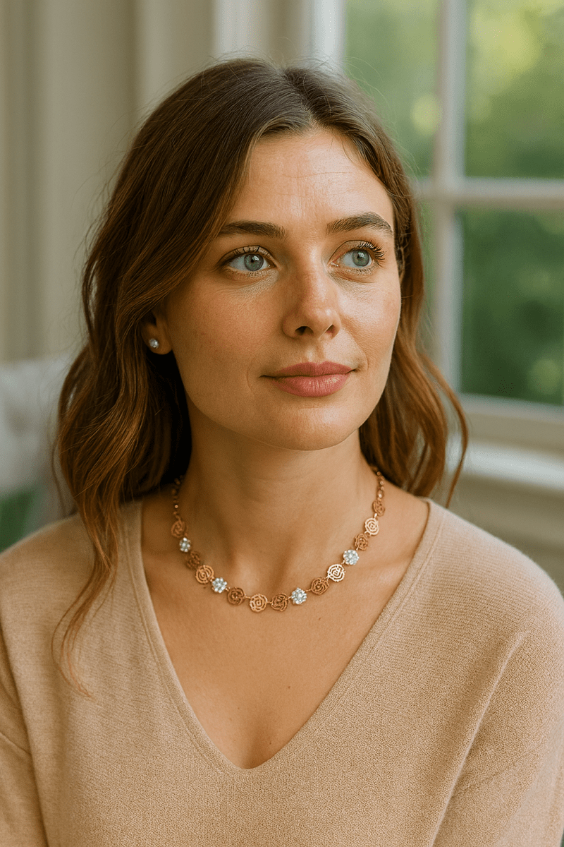 Emerald Enchantment Jewelry Set — Iron Mariner Link Choker and Earrings, Green Stones