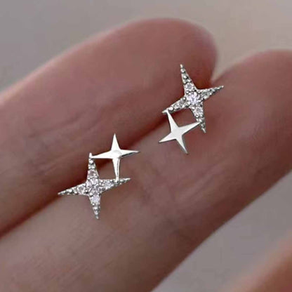 Boucles d'Oreilles Luxe Étoile en Argent et Or - Élégance Tendances