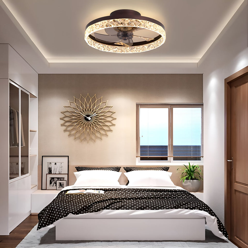 Szabályozható LED-es mennyezeti ventilátor lámpával, 20 hüvelykes, fekete vas, 6 sebességfokozat, megfordítható lapátok, 3 színhőmérséklet, hálószobába, nappaliba, étkezőbe, konyhába