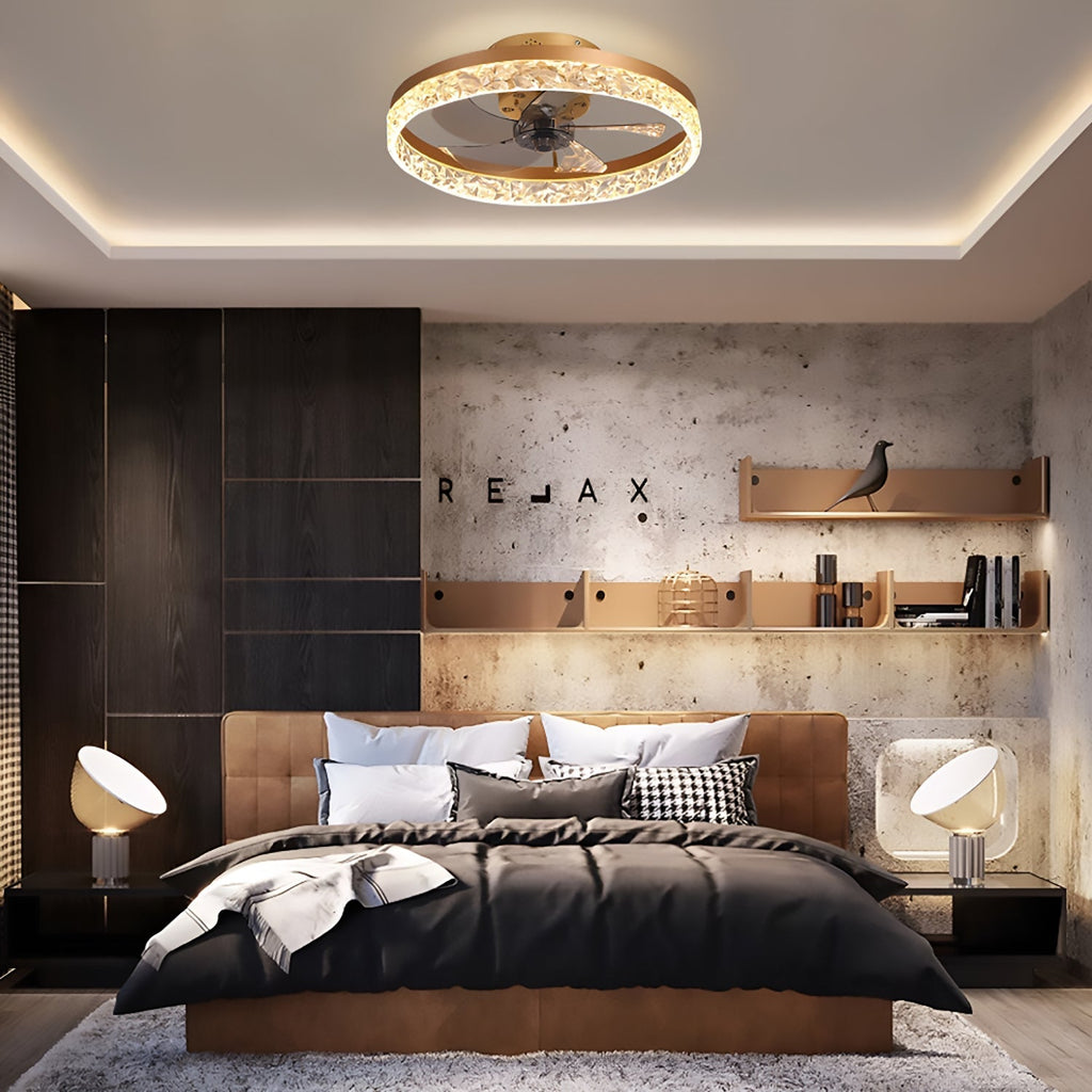 Szabályozható LED-es mennyezeti ventilátor lámpával, 20 hüvelykes, fekete vas, 6 sebességfokozat, megfordítható lapátok, 3 színhőmérséklet, hálószobába, nappaliba, étkezőbe, konyhába