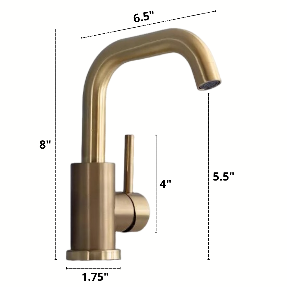 Classic Brass Single Handle Bathroom Faucet