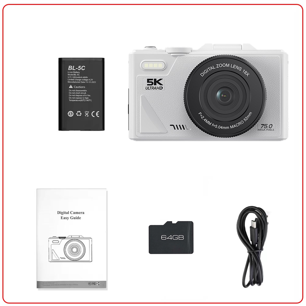 Videocamera digitale 4K compatta — schermo ribaltabile, zoom 18x