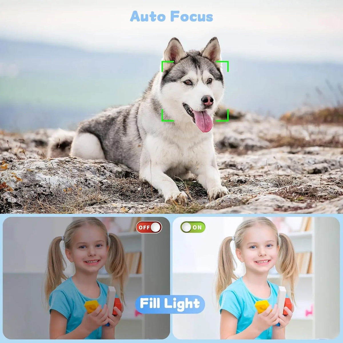 Videocamera UHD per vlog con doppio schermo — 13 MP, zoom 18x, messa a fuoco automatica