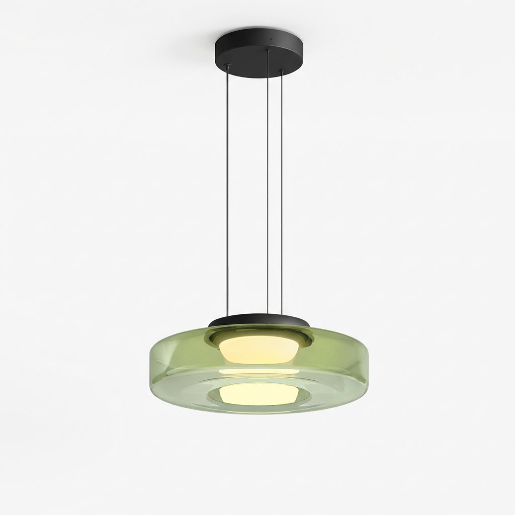 LumenNova Dynamic Pendant Light In Amber Glass For Kitchen