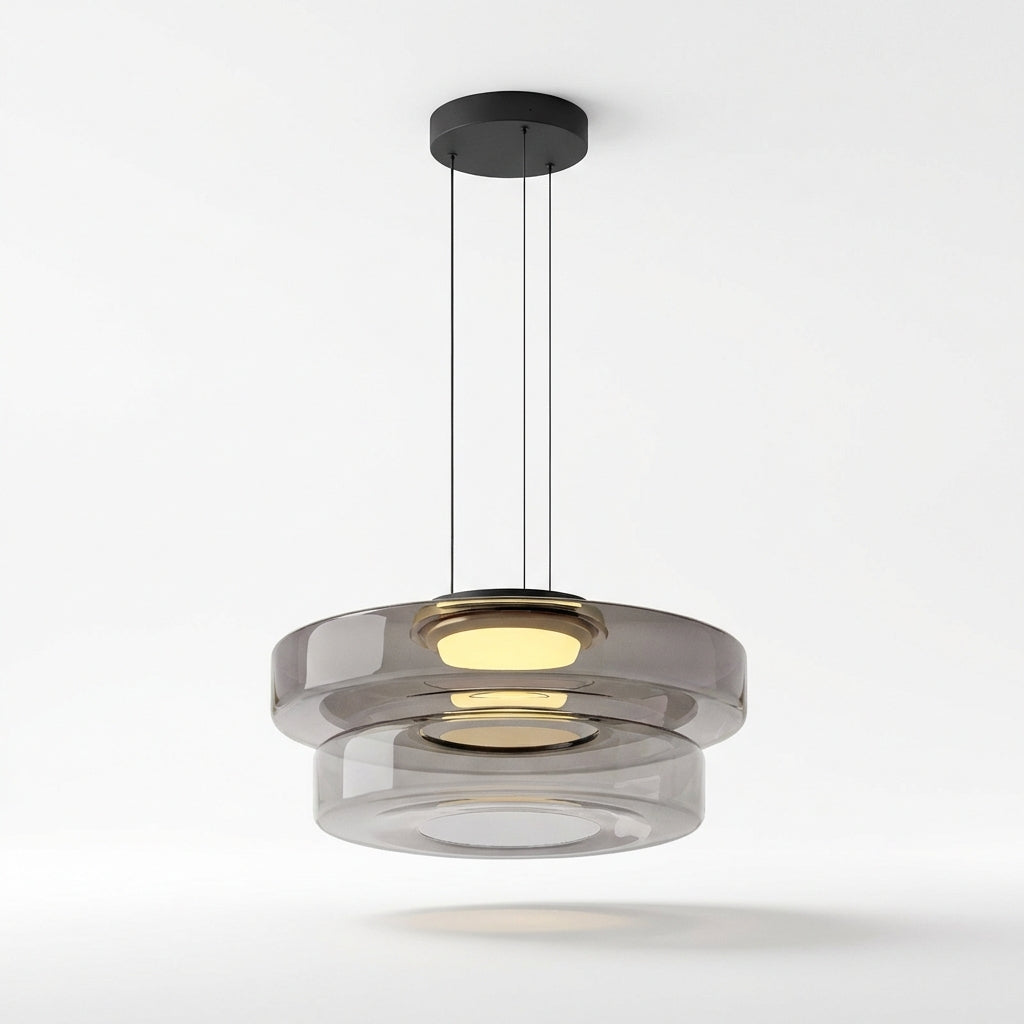 LumenNova Dynamic Pendant Light In Amber Glass For Kitchen