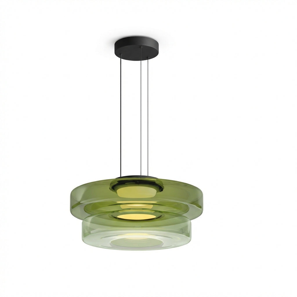 LumenNova Dynamic Pendant Light In Amber Glass For Kitchen