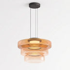 LumenNova Dynamic Pendant Light In Amber Glass For Kitchen