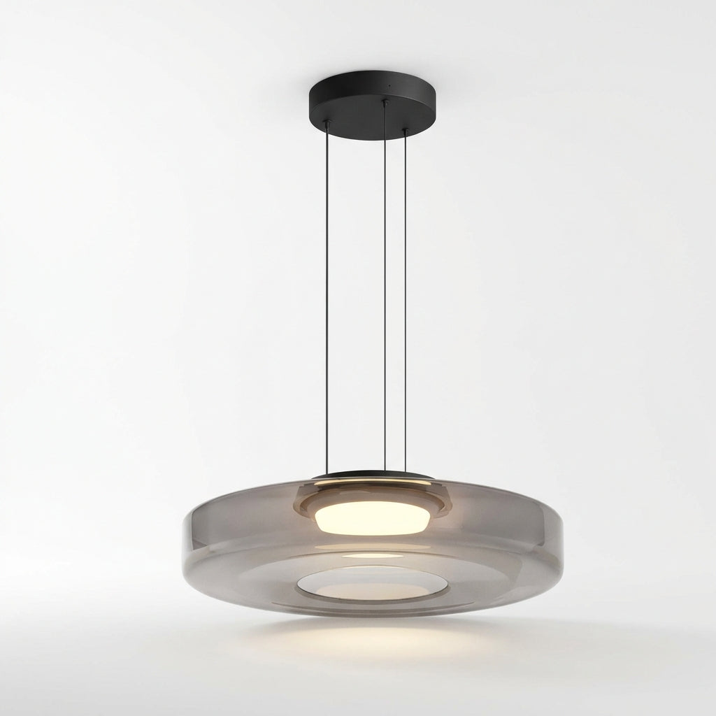 LumenNova Dynamic Pendant Light In Amber Glass For Kitchen