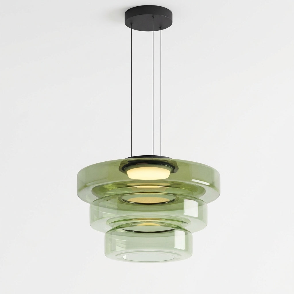 LumenNova Dynamic Pendant Light In Amber Glass For Kitchen