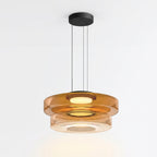 LumenNova Dynamic Pendant Light In Amber Glass For Kitchen