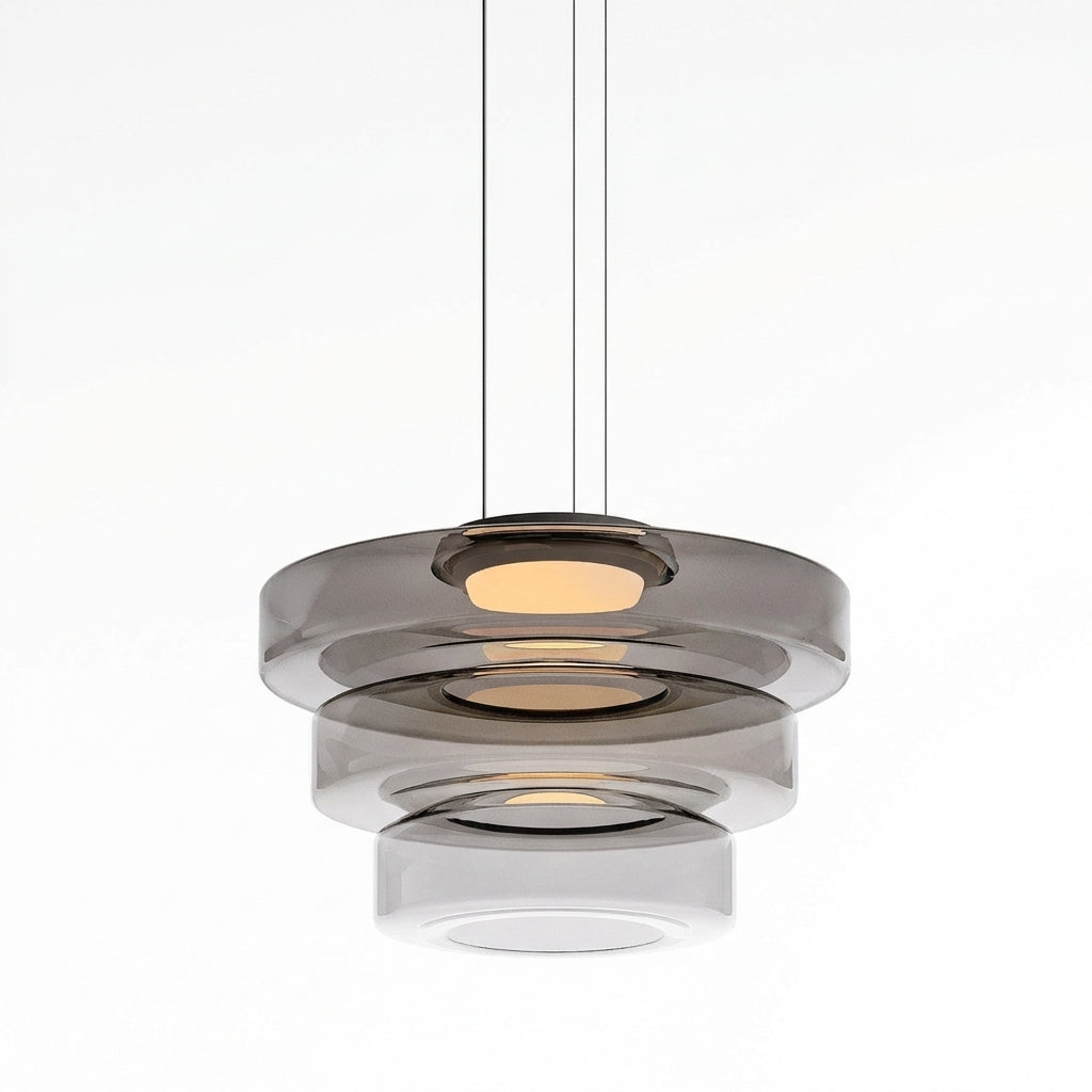 LumenNova Dynamic Pendant Light In Amber Glass For Kitchen