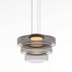 LumenNova Dynamic Pendant Light In Amber Glass For Kitchen