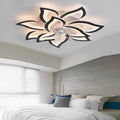 Deckenventilator mit Fernbedienung und LED-Leuchte, 35 in, flache Aufbauleuchte, für Luftstrom und einstellbare Farbtemperatur, für Schlafzimmer, Wohnzimmer und Esszimmer