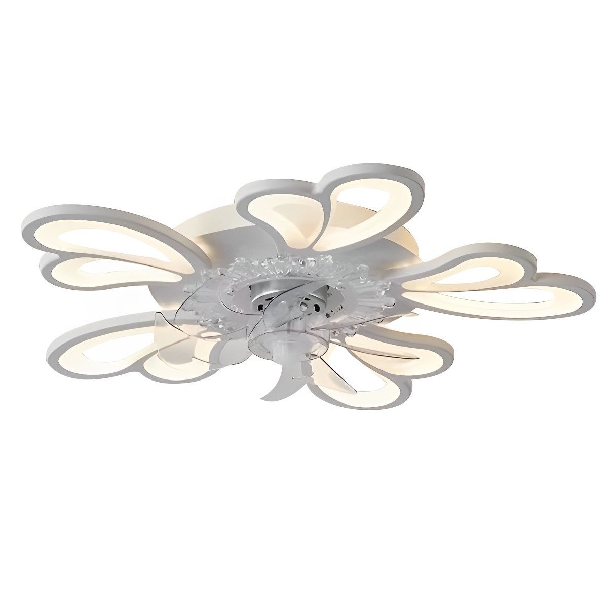Deckenventilator mit Fernbedienung und LED-Leuchte, 35 in, flache Aufbauleuchte, für Luftstrom und einstellbare Farbtemperatur, für Schlafzimmer, Wohnzimmer und Esszimmer