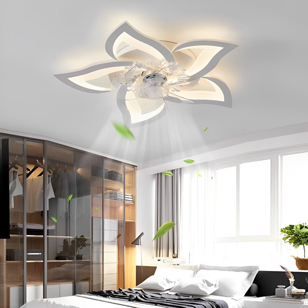 Deckenventilator mit Fernbedienung und LED-Leuchte, 35 in, flache Aufbauleuchte, für Luftstrom und einstellbare Farbtemperatur, für Schlafzimmer, Wohnzimmer und Esszimmer
