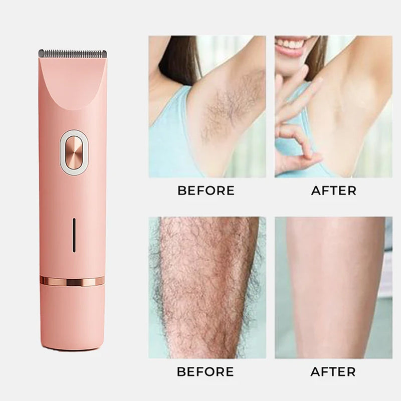 Women's Rechargeable Dual-Head Trimmer — Ceramic Blades, Waterproof
