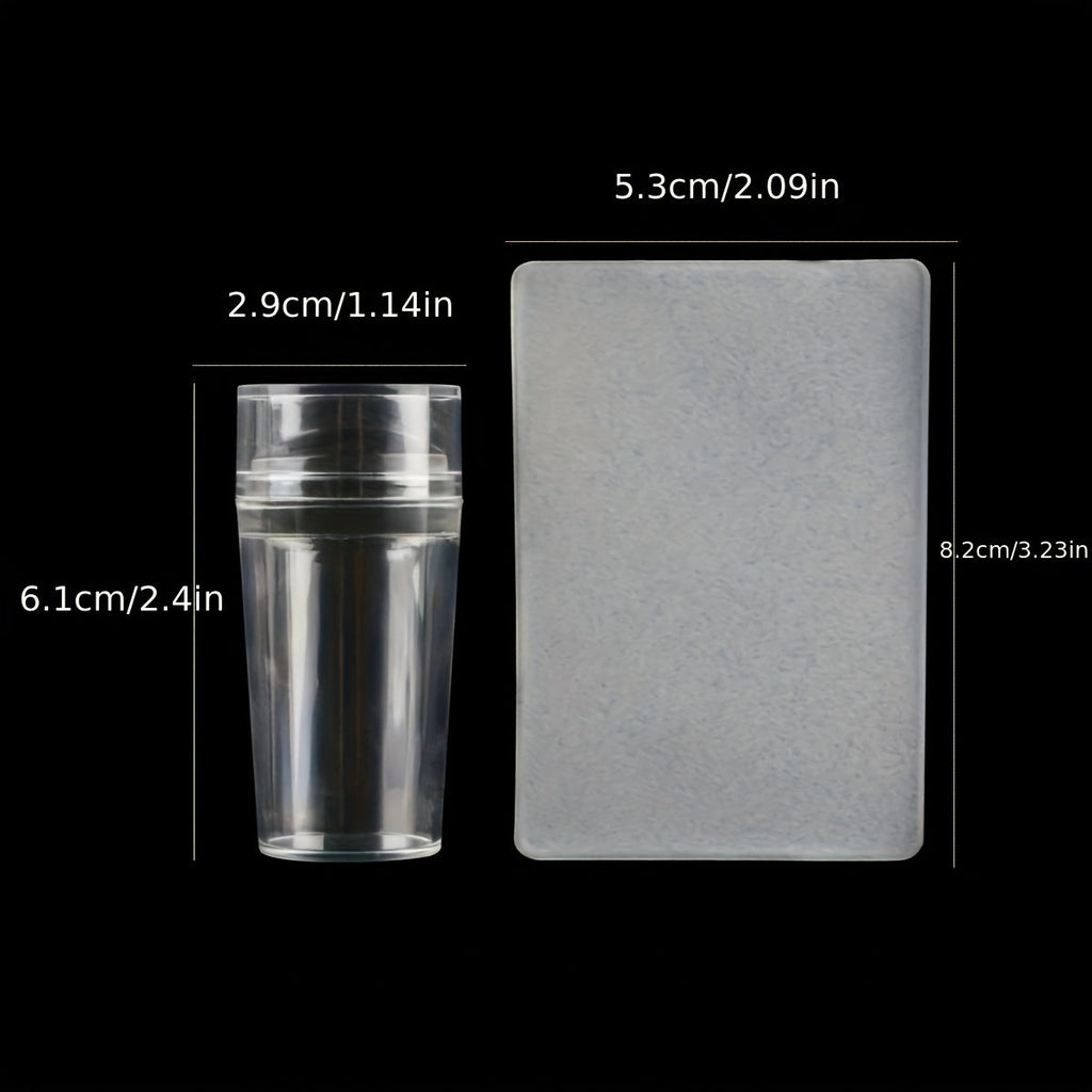 Clear Silicone Nail Stamper with Scraper for French Tip Perfection - Euroselle