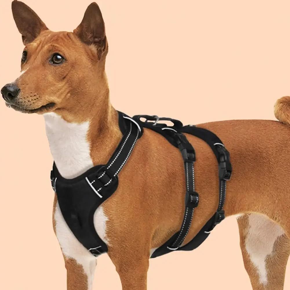 CalmWalk 反射ナイロン製犬用ハーネス — 引っ張り防止・脱走防止デザイン