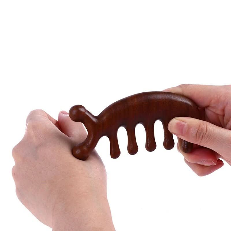Tranquilwood Premium Sandalwood Massage Comb — Antistatic, Scalp-Nourishing Grooming Tool