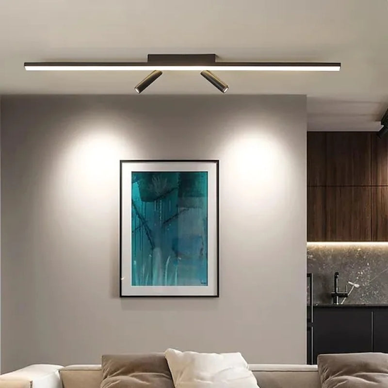 Musta metallinen LED-kiskovalaisin — säädettävät 31.5/39.5 tuuman valaisimet