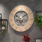 Vintage Iron & Wood Wall Statement Clock - Euroselle
