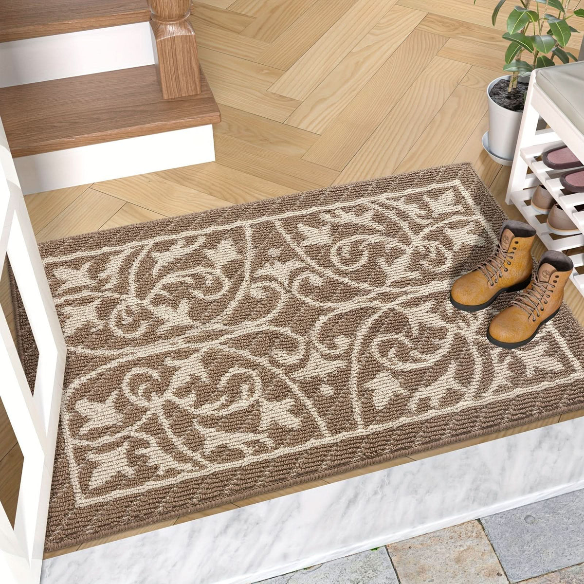 Entryway Mat — Low-Profile Non-Slip Rubber Backing, Washable