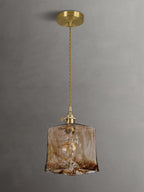 Brass Amber Glass Pendant Light lamp