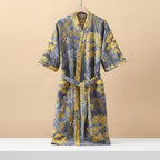 Premium 100% Cotton Double-Layer Gauze Pajama Set Unisex Mid-Length for All Seasons - Euroselle