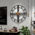 Modern Minimalist Cross Wall Clock with Structured Geometric Frame and Silent Motion - Euroselle
