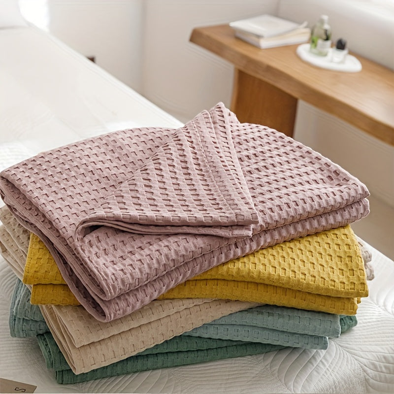 Waffle Weave Cotton Quilt Blanket - Euroselle