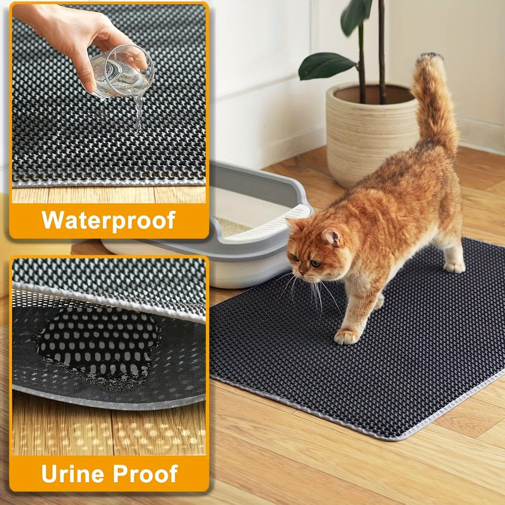 Honigwaben-Wasserdichte Katzenstreu-Matte mit Geruchskontrolle & waschbar - Euroselle