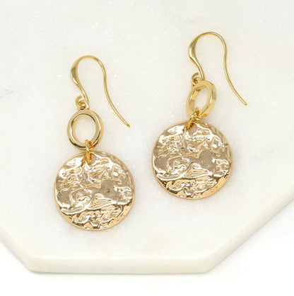 Boucles d'oreilles rondes pendantes en zircon - Euroselle Élégance