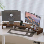 Adjustable Dual Monitor Mount with Laptop & Accessory Organizer - Euroselle