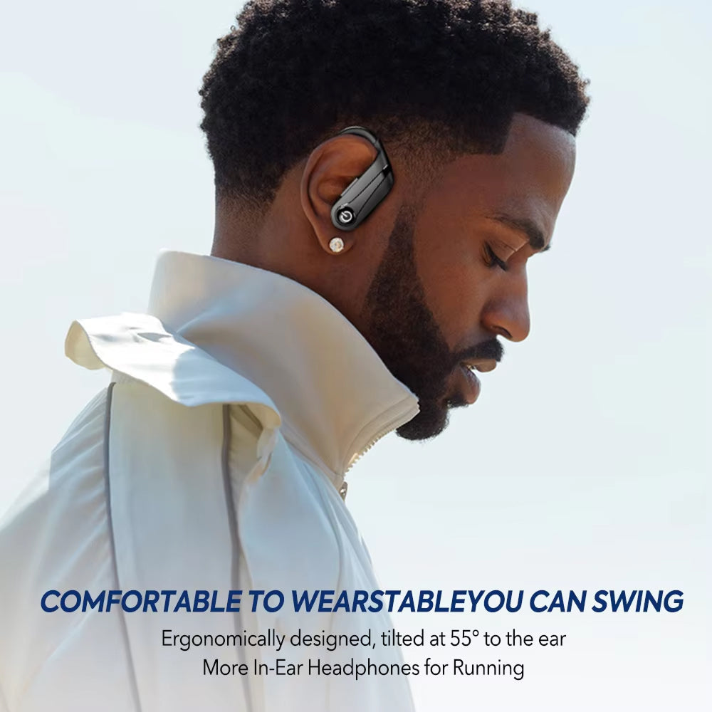 Wireless Ear Hook Earbuds — IPX7, Bluetooth 5.3, 200-Hour Battery