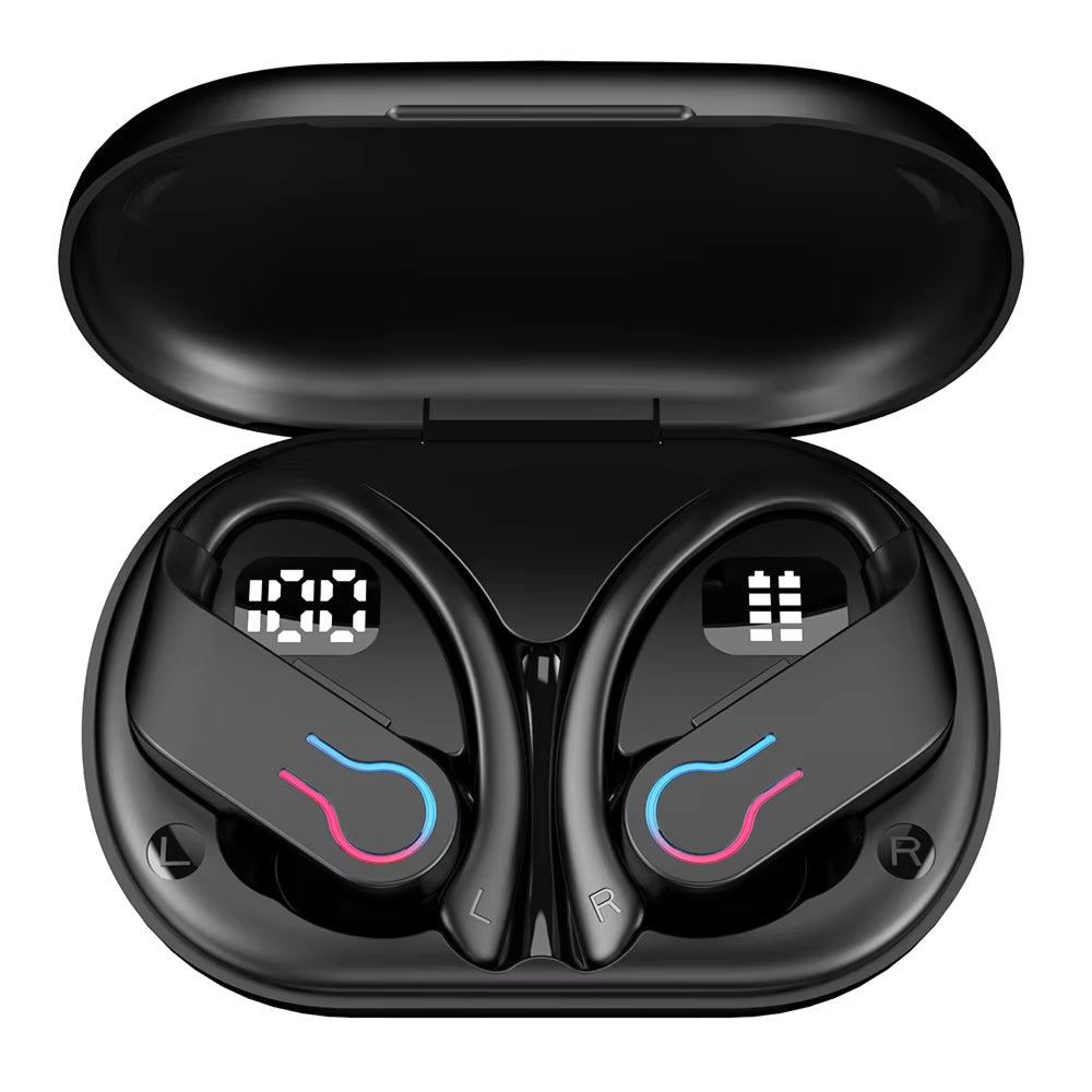 Wireless Ear Hook Earbuds — IPX7, Bluetooth 5.3, 200-Hour Battery
