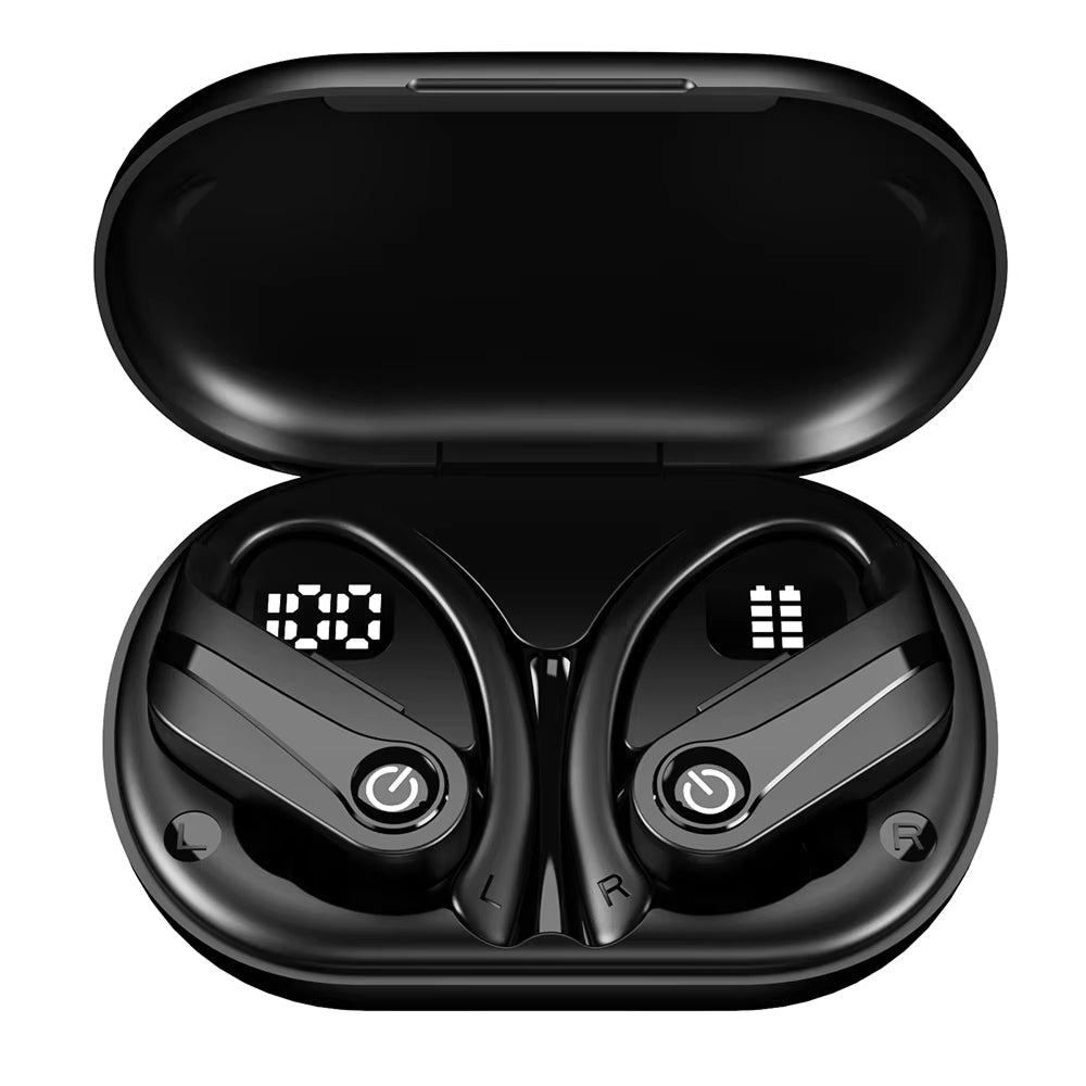 Wireless Ear Hook Earbuds — IPX7, Bluetooth 5.3, 200-Hour Battery