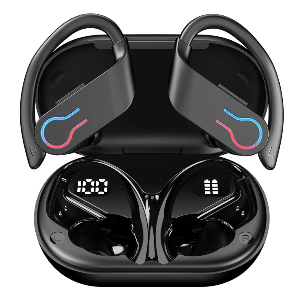 Wireless Ear Hook Earbuds — IPX7, Bluetooth 5.3, 200-Hour Battery