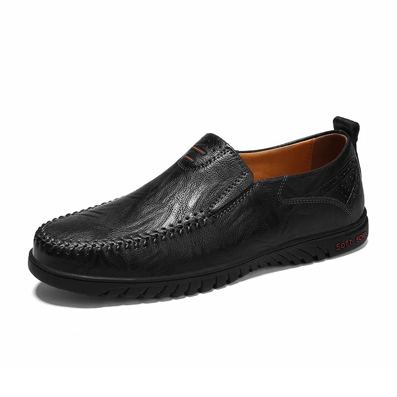 Men's Black Leather Oxfords – Waterproof Non-Slip Casual Dress Shoes