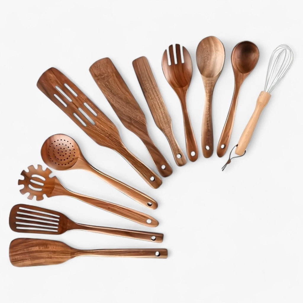 11-piece heat-resistant wooden kitchen set - WoodChef | Euroselle
