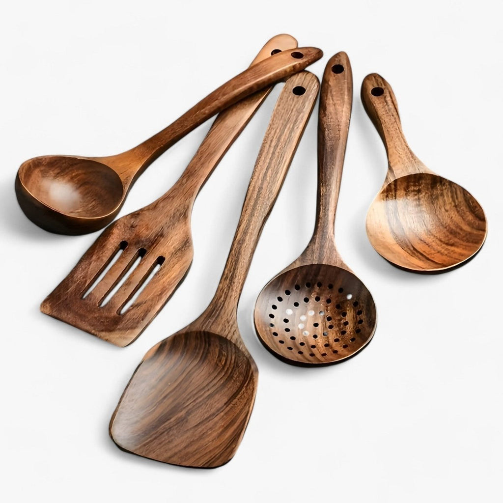 11pc Heat-Resistant Wooden Utensil Set | Euroselle
