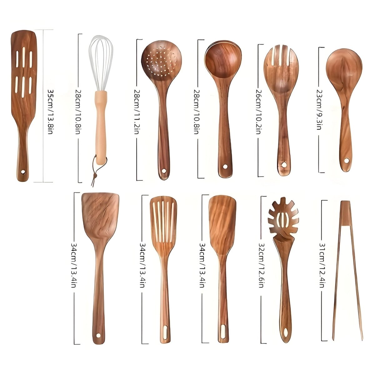 11-piece heat-resistant wooden kitchen set - WoodChef | Euroselle