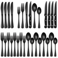 24-Piece Cutlery Set | Stainless Steel | Black Design | Euroselle