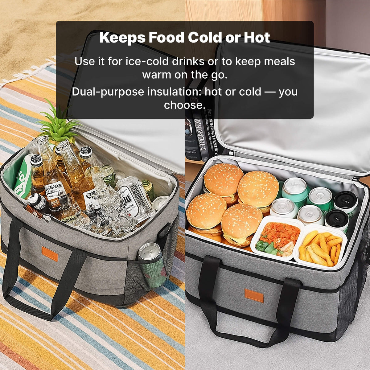 33L Waterproof Cooler Bag | Insulated, Spacious & Ideal for Picnics, Beach Days, Hiking and Outdoor Activities | Euroselle
