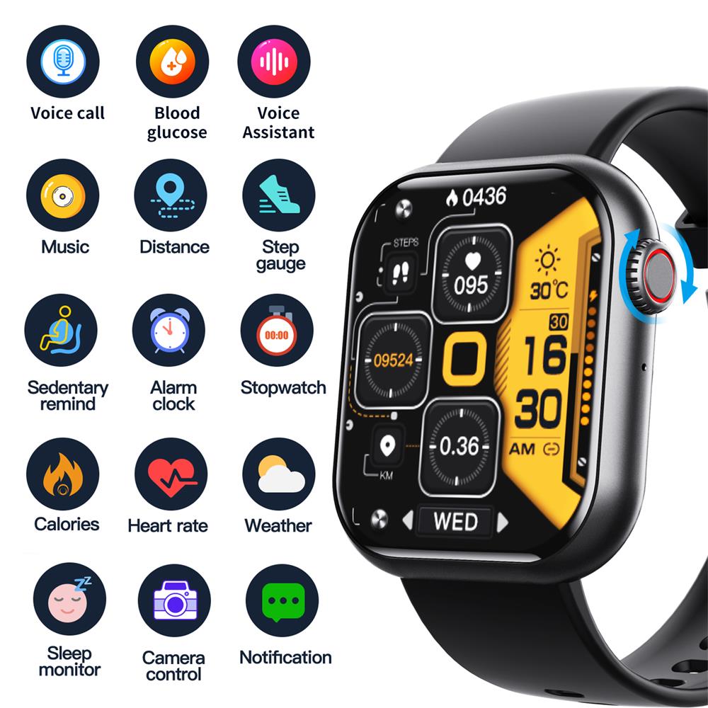Smartwatch: Blodtryk, iltmætning i blodet, glukosemåler, søvntracker | Euroselle