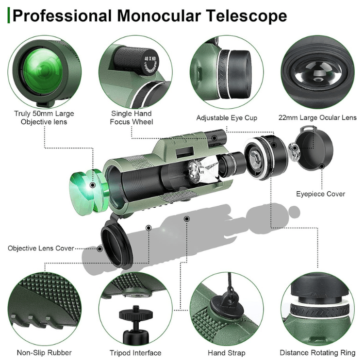 600×-os zsebmonokulár — többrétegű bevonatú HD optika