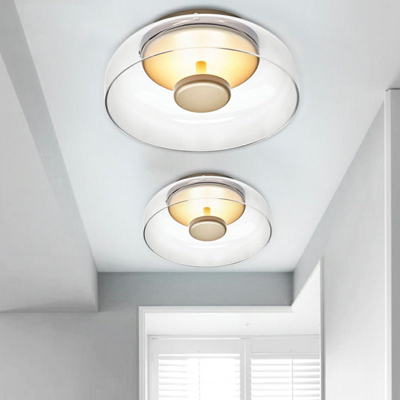 Moderne LED-loftlampe med glaskuppel | Euroselle