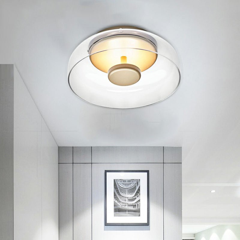 Moderne LED-loftlampe med glaskuppel | Euroselle